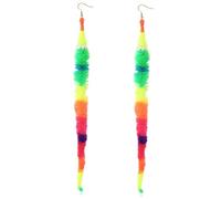 Coiris Magic Worm String Earrings for Women Long Twisty Fluffy Worm Interesting Funny Earrings Jewelry for Women, Stainless Steel, No Gemstone