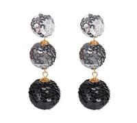 COIRIS Sequin Ball Dangle Stud Earrings for Women Beaded Statement Drop Earrings, Stainless Steel, No Gemstone