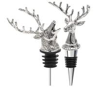 Coitak Deer Head Wine Pourer Spout, Wine Bottle Stopper for Home and bar, Animal Wine Pourer and Stopper with Silicone Rubber Fitting