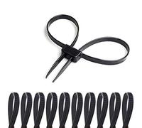 Coitak Flex Cuffs, 10 PCS Zip Tie Handcuffs, Double Locking Zip Ties Restraints, Black Nylon Cable Tie, Heavy Duty Tensile Strength: 250 LBS | Length: 27 1/2"(Black)