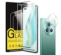 Coiwxmoi 4 Pieces Tempered Glass for Honor Magic 5 Pro 5G, 2 Pieces Tempered Glass Screen Protector and 2 Pieces Camera Protection, Ultra Clear, Ultra Resistant, 9H Hardness, Bubble Free