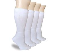 COIYUFUX 2 Pairs Extra Wide Bariatric Diabetic Socks Loose Non Binding Sock For Women Men- Lymphedema Cast Boot Swollen Edema Foot Ankle Leg, White, One size
