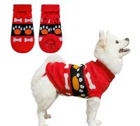 COJBPET Knitted Dog Sweater, Pullover Turtleneck Pet Sweaters, Warm Soft Holiday Cat Sweater, Winter Dog Clothes, Soft Knitwear Apparel for Dogs and Cats, Bone Pattern, XL