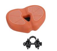 Cojín para asiento de bicicleta, sillín de bicicleta ancho, cómodo, plegable, engrosado y agrandado, para ciclismo, conducción de larga distancia, cuero PU, negro (Marrón)