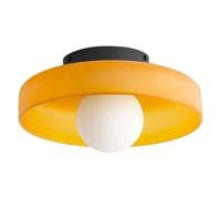 KAHXI Modern Hallway Ceiling Light Fixtures Large Orange Glass Kitchen Semi Flush Mount Ceiling Lamp Nordic Simple Round Bedroom Wall Sconces Lighting for Living Room Study Dining Room (Color : A)