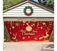 Cokbyavla 13X6ft Christmas Garage Door Banner, Large Garage Cover with Rope Merry Christmas Warehouse Door Decorations Mural Backdrop Sign for Winter Xmas Holiday Outdoor Party CE28