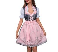 Cokbyavla 2 Piece Oktoberfest Halloween Costume for Carnival, Wommen Oktoberfest Costume Women's German Dirndl Dress German Beer Hall Costumes Women Ren Faire Women Short Gothic Victo XL