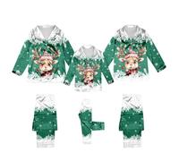 Cokbyavla 2024 Button Down Sleepwear,Cotton Christmas Pajamas for Family Families Matching Pajamas Matching Pajamas for Couples Funny Silk Satin Pajamas for WOM(Green,3XL)