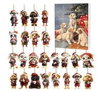 Cokbyavla 2025 Dog Lovers Advent Calendar,4 Festive Dog Breeds Daily Surprise, Miniature Figurines,Puppy Themed Christmas Countdown Gift Set & Decor for Dog Lovers, Collectors & Pet Parents Brown