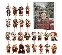 Cokbyavla 2025 Dog Lovers Advent Calendar,4 Festive Dog Breeds Daily Surprise, Miniature Figurines,Puppy Themed Christmas Countdown Gift Set & Decor for Dog Lovers, Collectors & Pet Parents Grey