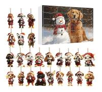 Cokbyavla 2025 Dog Lovers Advent Calendar,4 Festive Dog Breeds Daily Surprise, Miniature Figurines,Puppy Themed Christmas Countdown Gift Set & Decor for Dog Lovers, Collectors & Pet Parents White