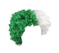Cokbyavla 360 Wig with Flags Of European Cup Countries National Flag Short Curly Wig 2024 European Cup Short Curly Flag Wig Fans Cheer Supplies Afro Wig Team Fans Party High Frequency Wand for (Y, One