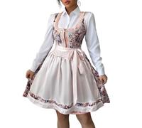 Cokbyavla Adult Off-Shoulder Beer Maid Costume for Women, Oktoberfest Costumes Bavarian Dirndl Dress For Women Womens Medieval Warrior Costume Ren Faire Fairy Dress Corset Maid Outfit Beer Fe XL