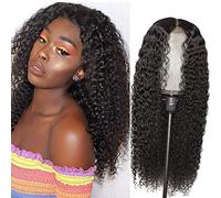 Cokbyavla And Wigs for Women of Color Wig Front Hair Curly Human Human Hair Glueless Lace wig 4c Hair Products (Black, One Size)
