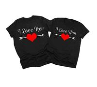 Cokbyavla Anniversary Tshirt Couples,Couples Matching Tshirt His and Her Valentine Shirts Valentine's Day Pajamas for Couple Hoodie for Girlfriend Ugly Valentine's Day Ts(Men,13Black,XL)