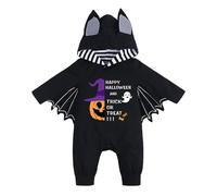 Cokbyavla Baby Bat Hooded Long Sleeve One Piece Jumpsuit, Halloween Outfit Newborn Baby Girls My First Halloween Newborn Boy Infant Boy Cow Costume Skeleton Pajamas B Toddler 18-24 Months