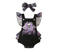 Cokbyavla Baby Bat Long Sleeve Romper, Halloween onepiece My First Halloween Newborn Outfit Summer Baby Girl Clothes Vampire Bat Dog Costume Christmas Outfit Gir Infant 3-6 Months
