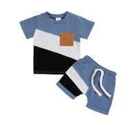 Cokbyavla Baby Boy Summer Short Sleeve T Shirt and Shorts, Boys' Casual Shirts T-Shirt Set Girl Linen Shirts Birthday Decorations 1 Year Old Dinosaur Pajamas Toddler Boy E(Blue,3-4 Years)