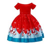 Cokbyavla Baby Girl Christmas Clothes Plaid Outfits, Plush Christmas Kids Clothing My First Thanksgiving Outfit Girl Kids Snow White Costume Baby Party Dresses 18-24 Kid 7-8 Years
