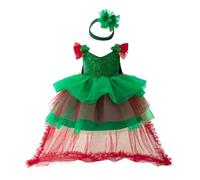 Cokbyavla Baby Girl Christmas Dress Green, Christmas Clothes Baby Girls My 1St Outfit Snow White Costume Red Cardigan For Girls Bow Infa Toddler 2-3 Years