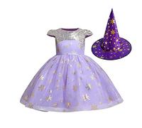 Cokbyavla Baby Girl Clothes Bow Lace Skirts, Toddler Girl Halloween Clothes Baby Girls Ghost Costume Toddler 4T Party Dress The Flintstones Costume Tween Party Dress(149Purple,6-7 Years)