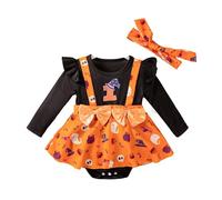 Cokbyavla Baby Girl Halloween Monster Ghost Costume, Pink Princess Dresses for Girls Halloween Costumes Baby Girls Dress and Cardigan Set Ghost Costume Toddler L Infant 3-6 Months