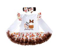 Cokbyavla Baby Girl Halloween Monster Ghost Costume, Pink Princess Dresses for Girls Halloween Costumes Baby Girls Dress and Cardigan Set Ghost Costume Toddler L Toddler 12-24 Months