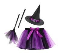 Cokbyavla Baby Girl Halloween Monster Ghost Costume, Unique Baby Girls 2 Piece Halloween Outfits Girls Black Tulle Dress Size 8 Small Pumpkin Bodysuit Big Dress Cartoon P(22Purple,5-8 Years)