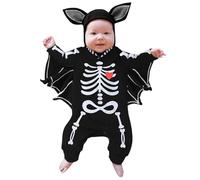 Cokbyavla Baby Girls Clothes Infant Little Kids Bat Romper, Halloween Toddler Clothes Newborn Halloween Bat Costume Baby Boy Pajama Sets Long Sleeve Onepiece Boy Todd Infant 0-3 Months