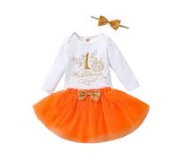 Cokbyavla Baby Girls Halloween Outfits Set, Tutu Dreams Halloween Costume For Girls Baby Girl Fall Romper Dress Pumpkin Jumpsuit Cute Little Girl Infant 3-6 Months