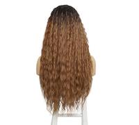 Cokbyavla Baby Hair Bonnets for Girls European And Wigs African Small Curly Wigs Front Lace Wigs Long Curly Hair Fiber Headgear Wax Strips for Hair Removal (Brown, One Size)
