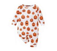 Cokbyavla Baby Halloween Ghost Romper, My First Halloween Baby Girl Fall Pumpkin Hat White Romper Girl Bat Pajamas Toddler Ghost Tutu Costume Cool Dinosaur Infant, 3-6 Months