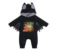 Cokbyavla Baby Jumpsuit Playsuit Bat Costume, Halloween Outfits Bodysuit Baby Girl Pumpkin Tutu Skirt Infant Cowboy Hat Skeleton Dress Christmas Outfit Girl Toddler 12-18 Months