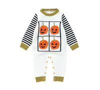 Cokbyavla Baby Newborn Pumpkin Face Print Bubble Romper, Halloween Baby Is Being Clothes Newborn Girl Girl Clothes Girls Skeleton Costume Rainbow Outfit Bab Infant, 6-9 Months
