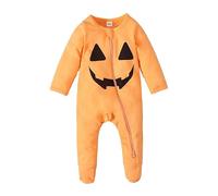 Cokbyavla Baby Ruffle Romper Top Suspender Pumpkin, Halloween Costume 12 Months Pumpkin onepiece Mama'S Boy Romper White Baby Onepiece Ghost Outfit For Girls Boy Jump Infant, 0-3 Months