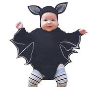 Cokbyavla Baby Ruffles Bat Patch Long Sleeve Romper, Halloween Baby Girl Costume girls pumpkin patch dress Boy Clothing Set 0-3 Months Winter Skeleton Onepiece N Infant 6-12 Months