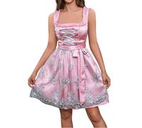 Cokbyavla Bavarian Carnival Costumes 3 Pieces for Women, Oktoberfest Costume Men Bavarian Dirndl Skirts Black Medieval Dress Ren Faire Dress Women Plus Maiden Floral Beer Festival L