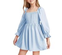 Cokbyavla Big Girls Dress Shorts,Black Dress for Teens 12-14 Juniors Dresses Little Girl Blue Floral Dress Tween Birthday Shirt White Graduation Dress for Girls 5 Year Old Girl Clothes