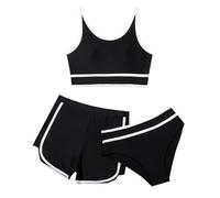Cokbyavla Bikini Swimsuit with Kimono Cover Up for Girls,Green 3 Piece Bikini Girl Summer Skirt Teen Girl Clothing Tankini Swimsuits for Girls with Shorts Girls Bikini Un(41Black,11-12 Years)