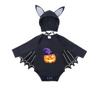 Cokbyavla Boy Girl Bat Patch Romper Jumpsuit, Halloween Baby Clothes 0-3 Months The Great Pumpkin Costume Inflatable Costume Cow Onepiece Baby Girl Outfits Toddler 12-18 Months