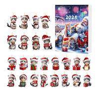 Cokbyavla Cat Advent Calendars 2025, 24 Days Cat Ornaments Christmas Countdown Calendar, Cute Kitten Pendant Advent Calendars, Cartoon Kitten Christmas Tree Decorations, for Cats Lovers Gift Wine