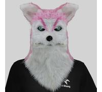Cokbyavla Clown Mask, Black Head Mask Costume Fox Halloween Cosplay Costume Half Face Animal Party Cat Masks Real Realistic Halloween For Adult Men Old Man Face Momo