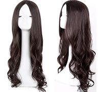 Cokbyavla compatible with Motown Tress Wigs Long Loose Wavy Syntheic Wig Front Wig Curly Full Natural Hair Wigs Women Small Hair (Brown, One Size)