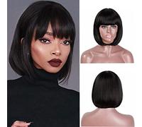 Cokbyavla Concealer for Women Wigs Short Hair Straight Hair Wig Female High Temperature Wire Wig For Women Hair Foam (Black, One Size)