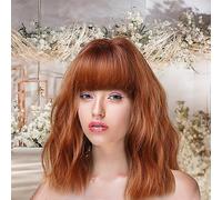 Cokbyavla Copper Lace Front Wig with 12in Tan High Temperature Silk Synthetic Fiber Hair Stylish Sexy Beautiful For Everyday Party Cosplay Synthetic Wigs With Hair Mesh Wispy Hair Clip (Brown, One Siz