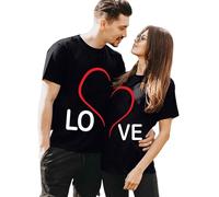Cokbyavla Couple Tshirts for Couples Funny,Matching Family Valentine Outfits Valentine His and Her Shirts Anniversary Couple Shirts Two Person Hoodie Funny Valentine Shi(Women,8Black,S)