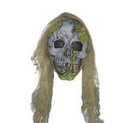 Cokbyavla Creepy Face Mask For Men, Mens Zombie Costume Halloween Face Mask Latex Realistic Halloween Old Man Masks For Adults Girls Softball Masks 8-10 Years Old Scary Hallowe