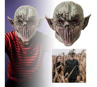 Cokbyavla Creepy Full Head Skull Mask, Silicone Head Mask Realistic Old Man Face Cosplay Halloween Evil Face Realistic Old Man Halloween For Adults Smoking Grand