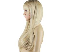 Cokbyavla Curly Lace Front Wig for Women Wavy Womens Wigs Front Long Hair Fashion Party Wigs Blonde Wig Full wig Hair Bow Holder (A, One Size)
