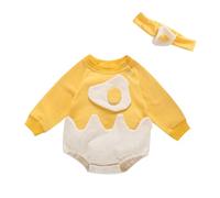 Cokbyavla Cute Infant Toddler Girl Boy Chick Costume,Baby First Easter Pajamas Baby Girl Knit Outfit Boho Newborn Girl Clothes Bunny Sleepwear Earth Tone Baby Clothes Gir(1Yellow,18-24 Months)